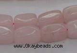 CRQ697 15.5 inches 10*18mm nuggets rose quartz beads wholesale