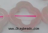 CRQ712 15.5 inches 38mm carved flower rose quartz beads