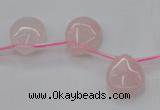 CRQ718 Top drilled 13*18mm flat teardrop rose quartz beads