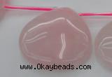 CRQ725 Top drilled 35*35mm flat teardrop rose quartz beads