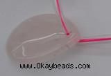 CRQ730 Top drilled 30*40mm flat teardrop rose quartz beads