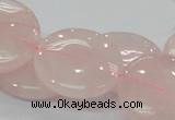 CRQ74 15.5 inches 30mm flat round natural rose quartz beads