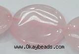 CRQ75 15.5 inches 40mm flat round natural rose quartz beads