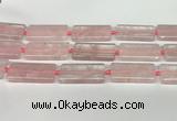 CRQ752 15.5 inches 20*40mm rectangle rose quartz beads