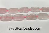 CRQ754 15.5 inches 25*35mm rectangle rose quartz beads