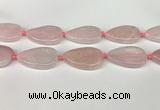 CRQ757 15.5 inches 25*40mm flat teardrop rose quartz beads