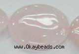 CRQ76 15.5 inches 50mm flat round natural rose quartz beads