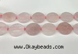 CRQ761 15.5 inches 30mm flat round rose quartz beads