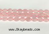 CRQ765 15.5 inches 14mm flat round rose quartz beads