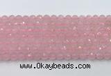 CRQ786 15.5 inches 6mm faceted round rose quartz beads wholesale