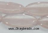 CRQ79 15.5 inches 20*40mm oval natural rose quartz beads wholesale