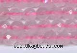 CRQ795 15.5 inches 4mm faceted round rose quartz gemstone beads