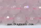 CRQ798 15.5 inches 10mm faceted round rose quartz gemstone beads