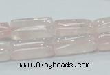 CRQ81 15.5 inches 10*20mm rectangle natural rose quartz beads