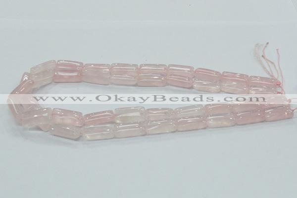 CRQ81 15.5 inches 10*20mm rectangle natural rose quartz beads