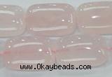 CRQ82 15.5 inches 18*25mm rectangle natural rose quartz beads