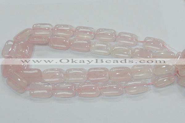 CRQ82 15.5 inches 18*25mm rectangle natural rose quartz beads