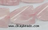 CRQ83 15.5 inches 20*30mm twisted rectangle natural rose quartz beads