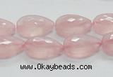 CRQ85 15.5 inches 13*18mm faceted teardrop natural rose quartz beads