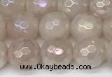 CRQ866 15 inches 8mm faceted round AB-color rose quartz beads