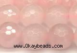 CRQ876 15 inches 8mm faceted round rose quartz beads