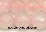 CRQ877 15 inches 10mm faceted round rose quartz beads