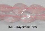 CRQ88 15.5 inches 13*18mm faceted teardrop natural rose quartz beads