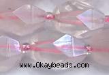 CRQ885 15 inches 11*15mm - 13*20mm faceted nuggets AB-color rose quartz beads