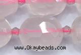 CRQ886 15 inches 12*16mm - 14*20mm faceted nuggets AB-color rose quartz beads