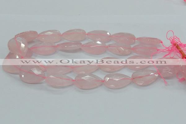 CRQ90 15.5 inches 20*30mm faceted teardrop natural rose quartz beads