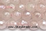 CRQ910 15 inches 6mm faceted round AB-color rose quartz beads