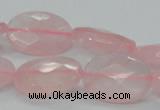 CRQ92 15.5 inches 18*25mm faceted oval natural rose quartz beads