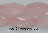 CRQ93 15.5 inches 22*30mm faceted oval natural rose quartz beads