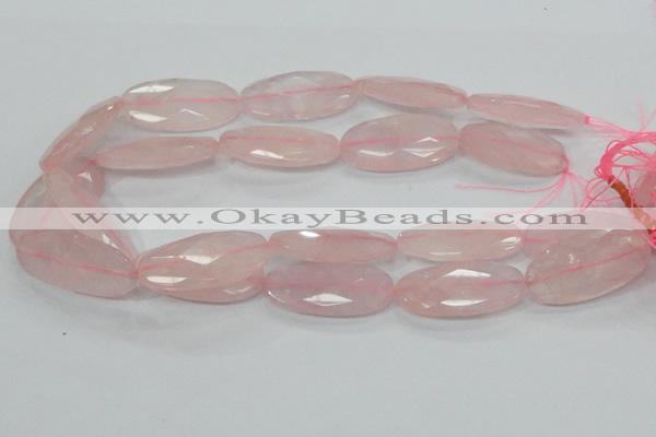 CRQ94 15.5 inches 20*40mm faceted oval natural rose quartz beads