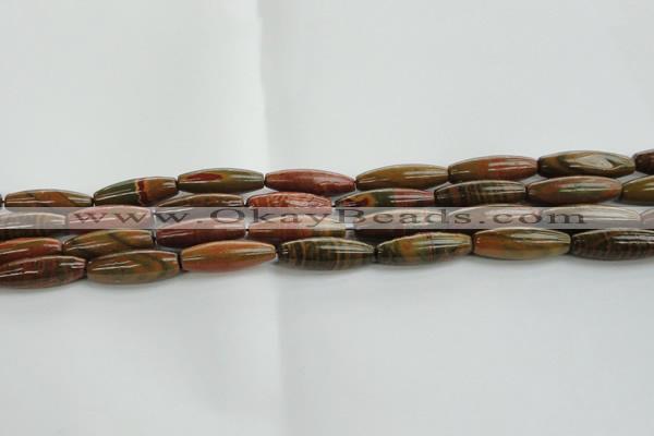 CRS101 15.5 inches 10*30mm rice rainbow jasper stone beads