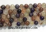 CRU1033 15.5 inches 12mm round mixed rutilated quartz beads wholesale