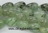 CRU105 15.5 inches 10*14mm teardrop green rutilated quartz beads