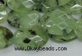 CRU115 15.5 inches 18*25mm faceted oval green rutilated quartz beads