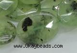 CRU116 15.5 inches 22*30mm faceted oval green rutilated quartz beads