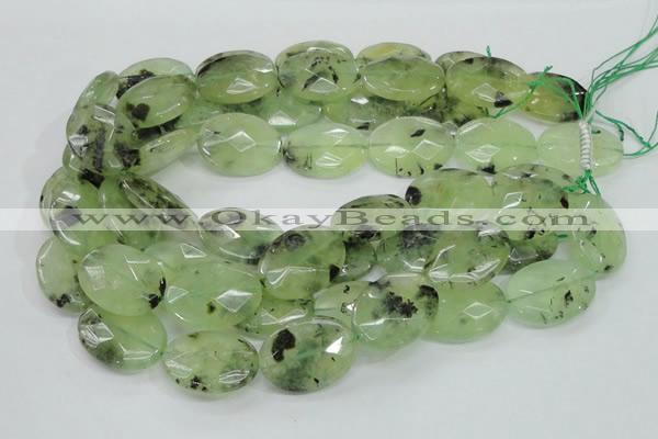 CRU116 15.5 inches 22*30mm faceted oval green rutilated quartz beads