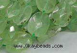 CRU119 15.5 inches 13*17mm faceted freeform green rutilated quartz beads