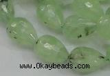 CRU126 15.5 inches 13*19mm faceted teardrop green rutilated quartz beads