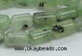 CRU133 15.5 inches 8*13mm column green rutilated quartz beads