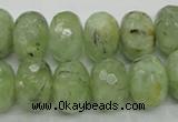 CRU143 15.5 inches 13*18mm faceted rondelle green rutilated quartz beads