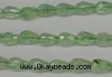 CRU170 15.5 inches 6*10mm faceted teardrop green rutilated quartz beads