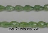 CRU171 15.5 inches 7*10mm faceted teardrop green rutilated quartz beads