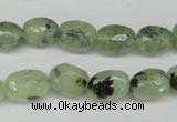 CRU178 8*10mm – 10*14mm faceted nuggets green rutilated quartz beads