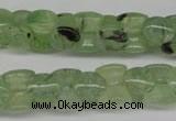 CRU180 Top-drilled 10*12mm bone green rutilated quartz beads