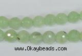 CRU201 15.5 inches 8mm faceted round green rutilated quartz beads