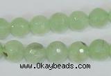 CRU204 15.5 inches 14mm faceted round green rutilated quartz beads